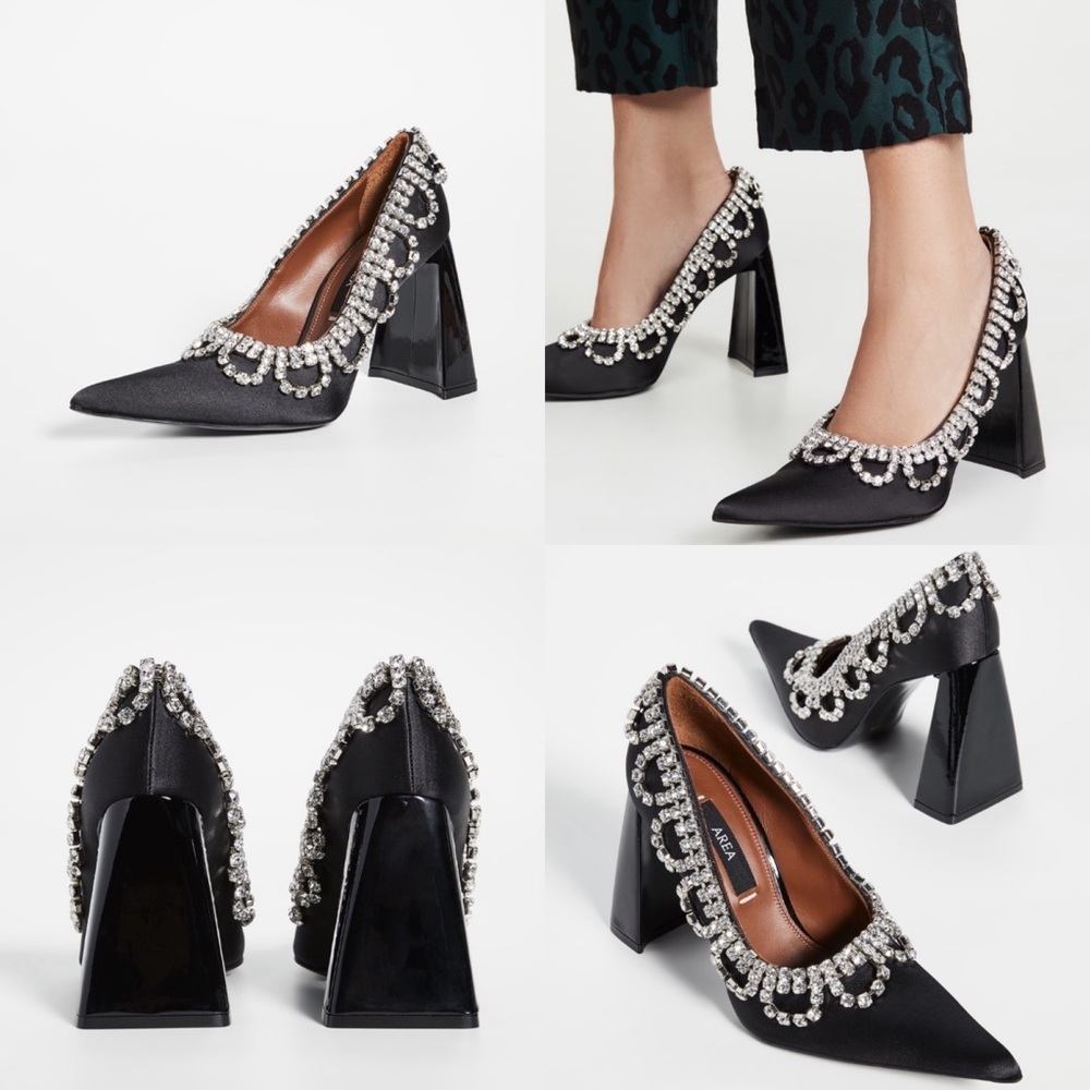⭐️Area Scalloped Crystal A Heel Pumps 38- - Picture 16 of 16